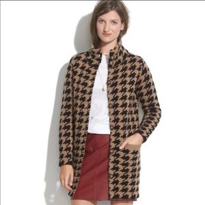Madewell Black and Tan Houndstooth Cardigan